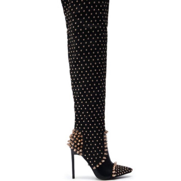 AZALEA WANG " SPITEFUL SPIKES " THIGH HIGH BOOT( BRAND NEW !!!!!!!!!!!!!!!!! - Picture 2 of 7